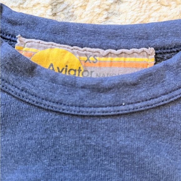 Rare Aviator Nation Blue Crewneck Sweatshirt with Yellow 'LOCALS ONLY' Graphic - Picture 4 of 7